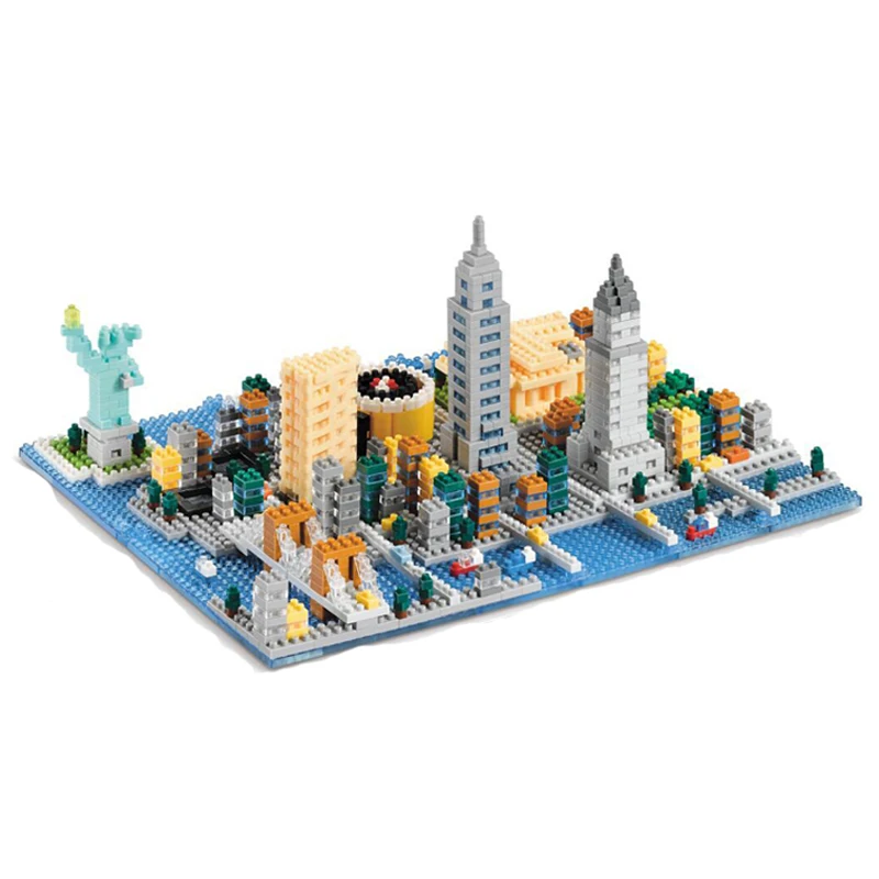 

Weagle 2550 New York City Architecture Statue of Liberty Empire State Building 3D Model DIY Diamond Mini Small Blocks Toy no Box