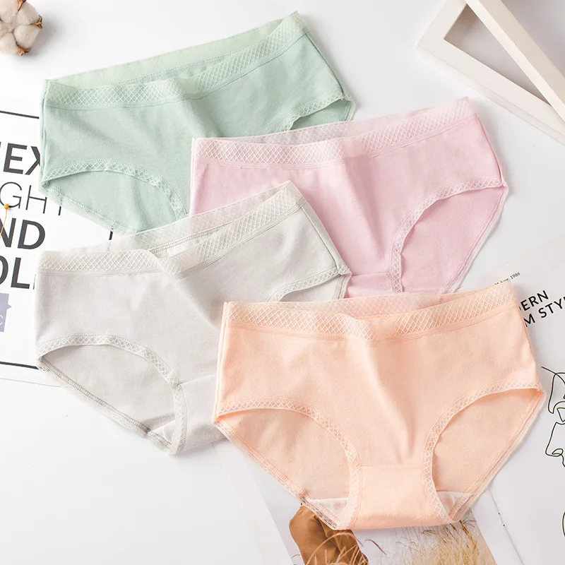 

Summer Thin Panties Female Cotton Seamless Briefs Japanese Style Mid-Rise Underpant Young Girls Women's Intimates