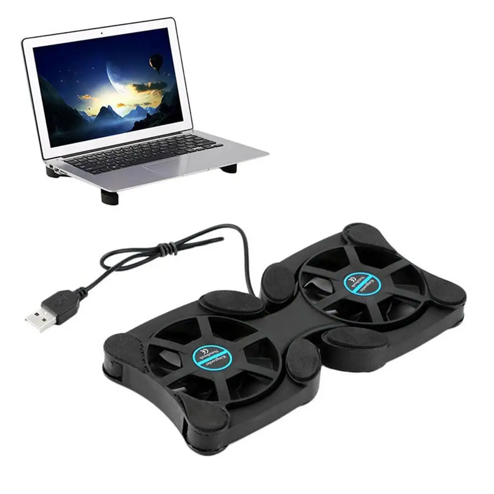 

New Arriv al 2pcs 70mm Universal Foldable USB Laptop Cooler Quiet Anti-Slip Heat Dissipation Cooling Fan Bracket for most laptop