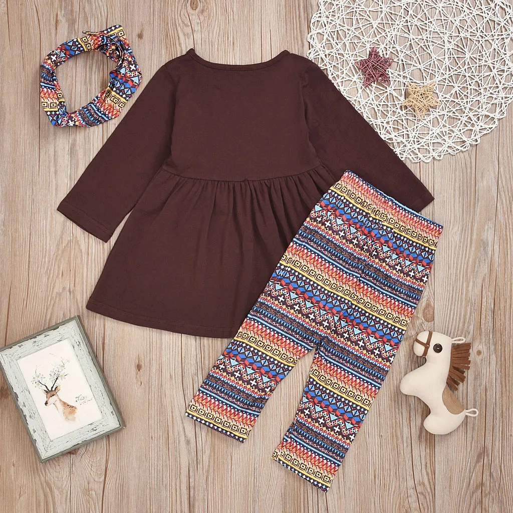 Комплекты для маленьких девочек коллекция 2019 года платье с длинными рукавами из