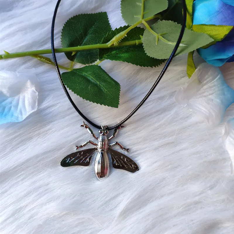 Большое Серебряное ожерелье ювелирное изделие кулон насекомое модный подарок