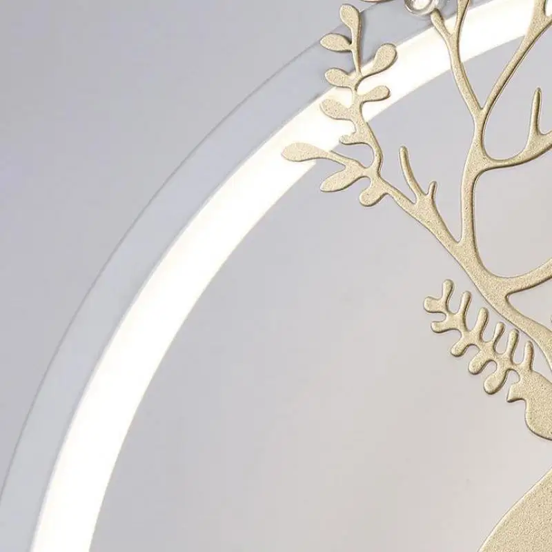 Современный черный и белый настенный светильник с рисунком оленя для гостиной