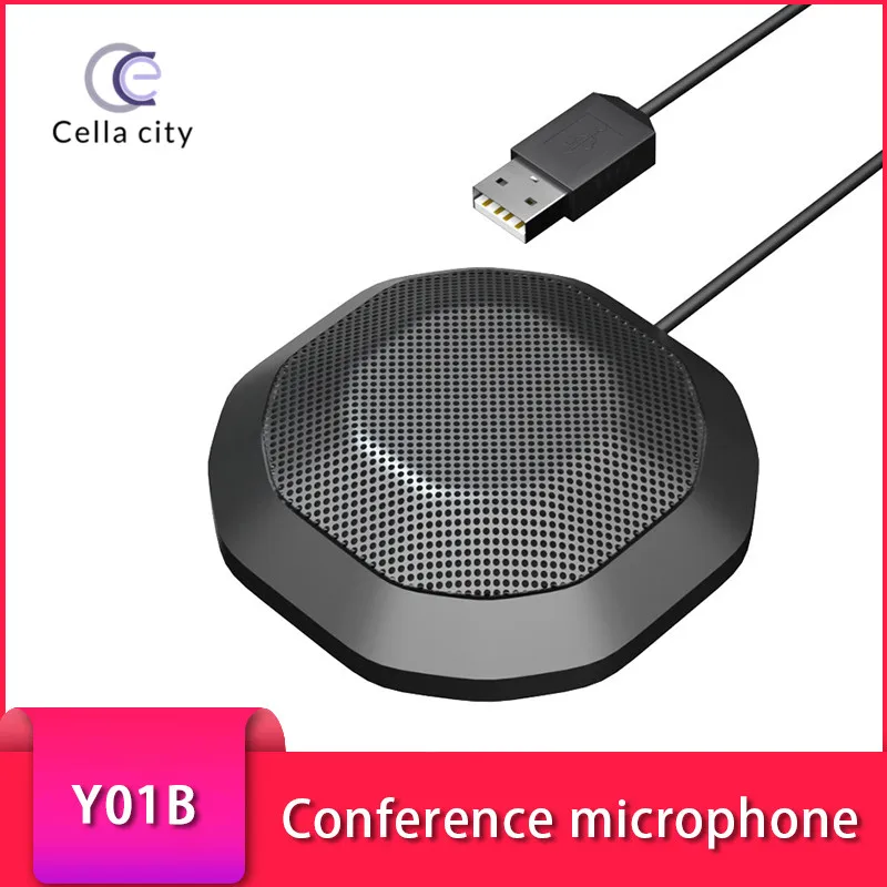 Conference Condenser Microphone Y01b Desktop Recording Noise Reduction 360 Degree Pickup USB Omnidirectional | Электроника