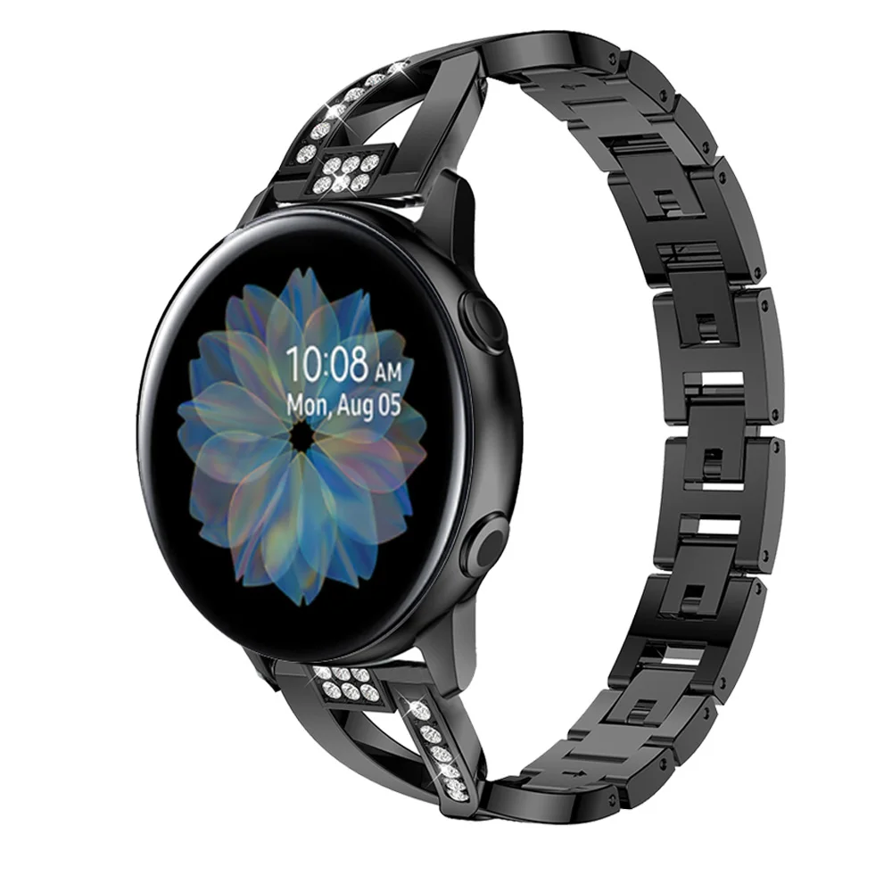 Ремешок сменный из нержавеющей стали для Garmin Vivoactive 3 Music браслет Galaxy Watch Active 2 44 мм 40