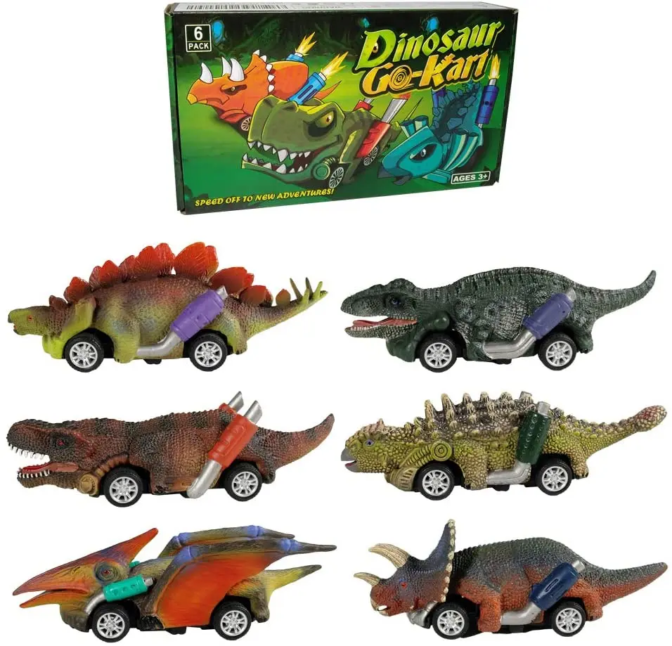 

6 Pcs Pull Back Dinosaur Cars Toys 6 Pack Dinosaur Roadster Party Favors Games Dino Random color