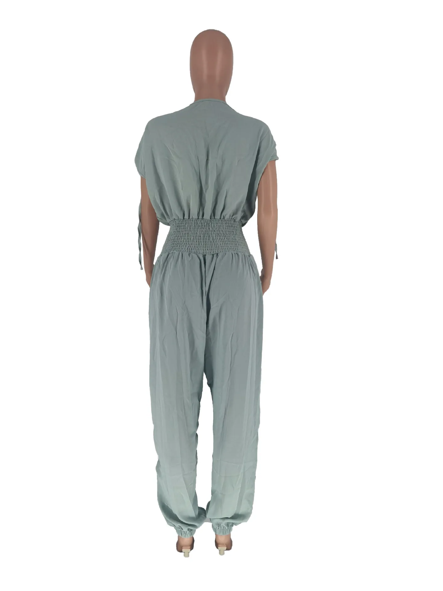 Jumpsuit Women's Ladies Autumn Jumpsuit Sexy Patchwork 2021 Hollow Jumpsuit Pure Color Sexy Jumpsuit Short Sleeve Jumpsuit