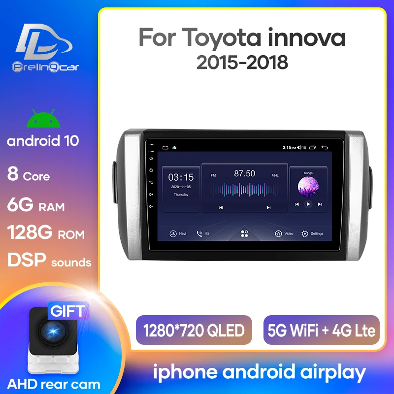Автомобильная Мультимедийная система Prelingcar Android 10 0 для Toyota Innova 2015 2016 2018