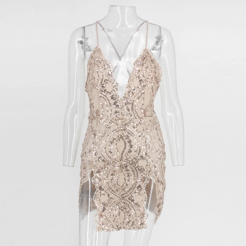 NATTEMAID, сексуальное платье с открытой спиной и блестками, женское платье с глубоким v-образным вырезом, без рукавов, платья для вечеринок в ночном клубе, повседневное летнее платье, одежда Vestidos
