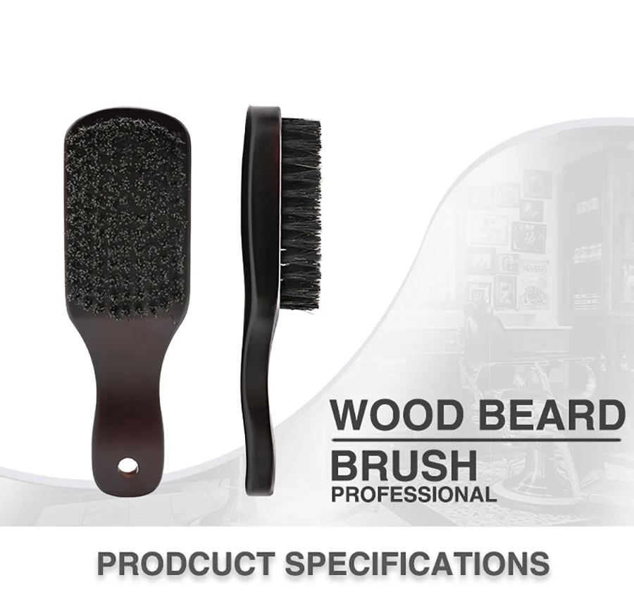 

Solid Wood 100% Boar Bristle Shaving Brush Beard Massage Comb Hair Brush Curved Wooden Beard Mustache Brushes Men Styling Tools