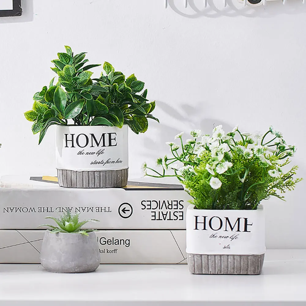 Моделирование из пластика в форме искусственных цветов мини-бонсай