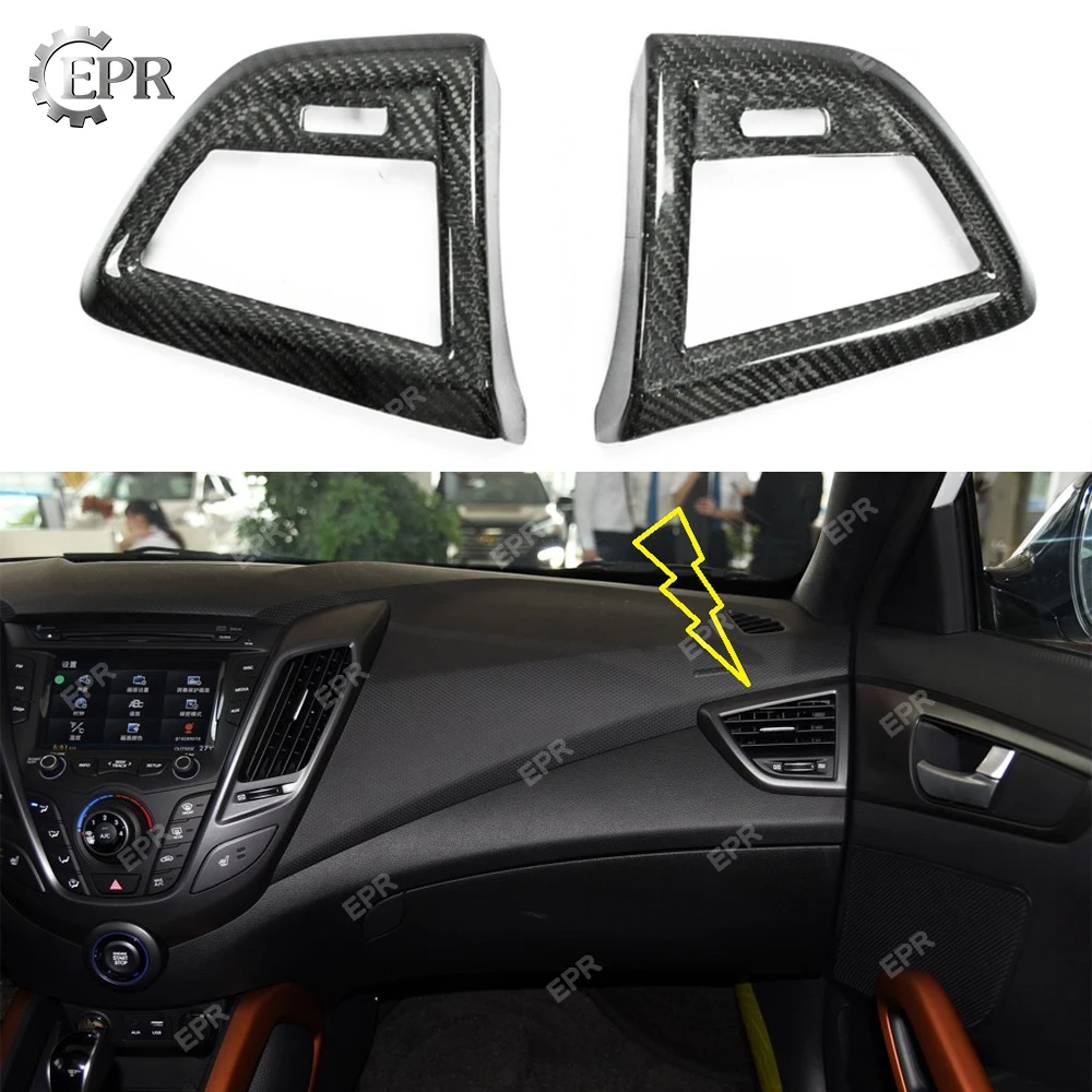 

Карбоновый интерьер для Hyundai Veloster, чехол из углеродного волокна Air Con (Стик на тип), тюнинг, отделка, аксессуары, комплект кузова для Veloster