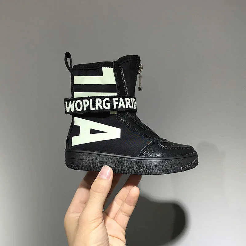 2019 новая зимняя детская обувь модная с буквенным принтом для мальчиков и девочек
