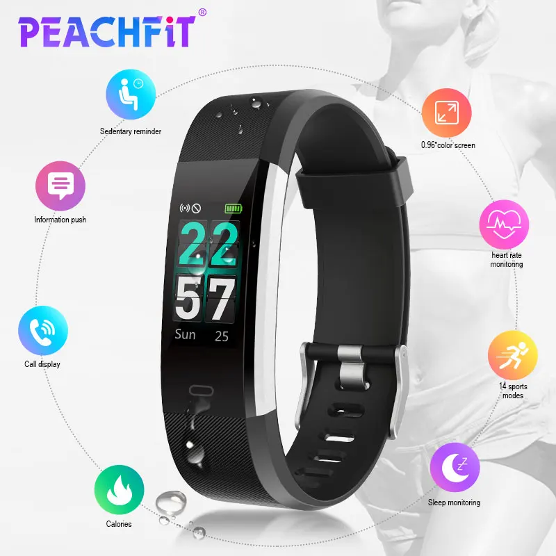 Смарт-браслет PEACHFIT ID115 Pro цветной водостойкий IP68 | Электроника