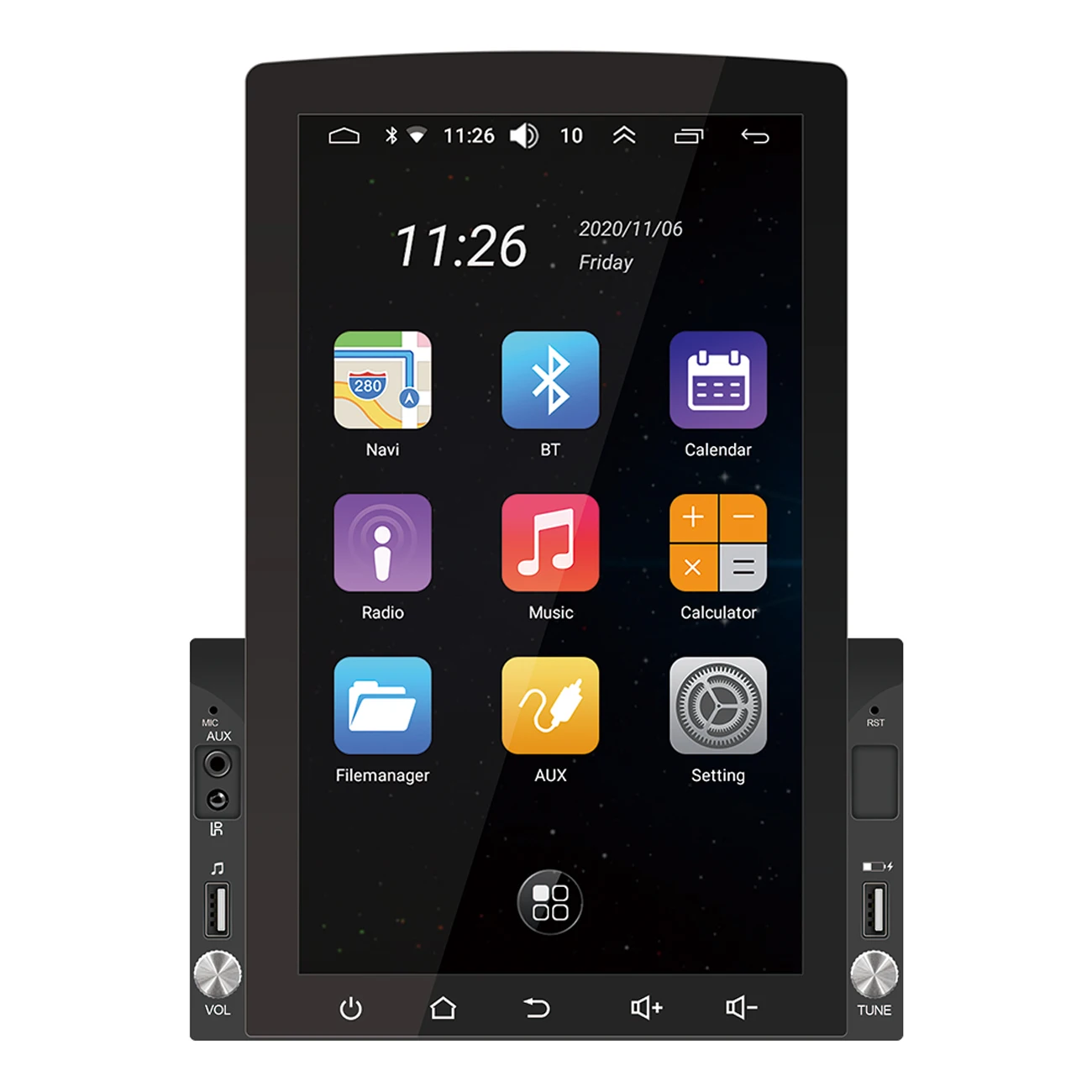 

10.1 Inch 2 Din Android 10.0 Car Radio Vertical Display Multimedia Video Player Bluetooth WiFi GPS Navigation Auto Stereo