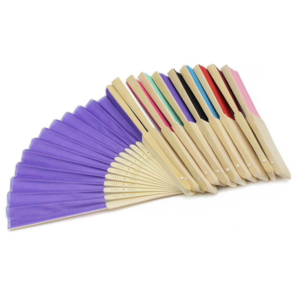 

60 шт., складные вееры из органзы с гравировкой