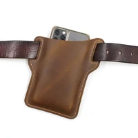 luxury genuine leather cellphone loop holster case for samsung belt waist bag props purse phone wallet purse case for iphone