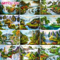 gatyztory frame diy painting by numbers landscape home wall art picture handpainted oil painting for home decor 60x75cm arts