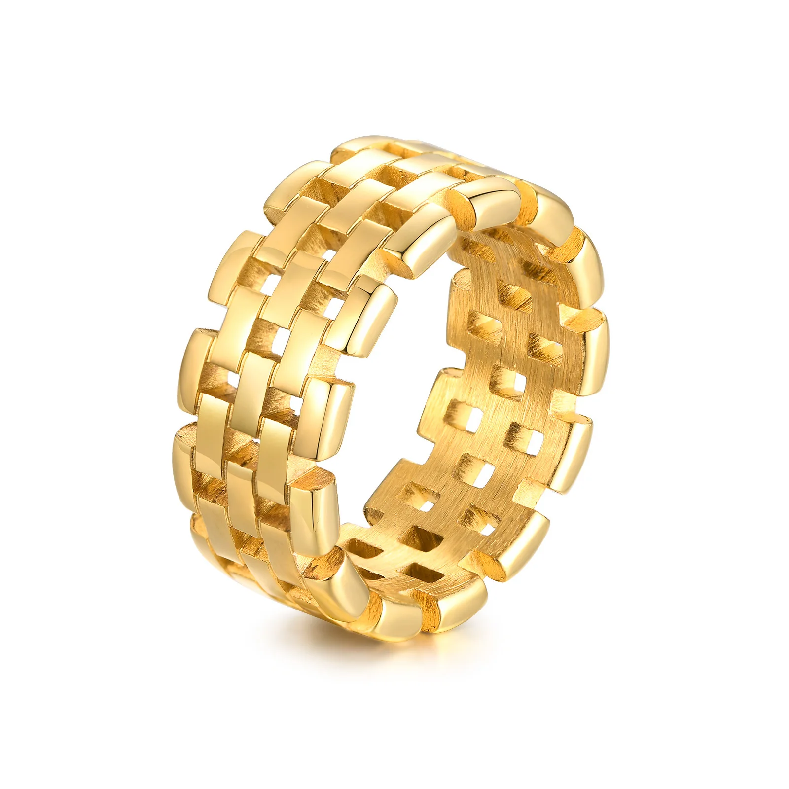 

Stainless Steel Strap Ring Gold Female Hollow Cool Sweet Style Fashion Accessories Personality Accessories Jewelry