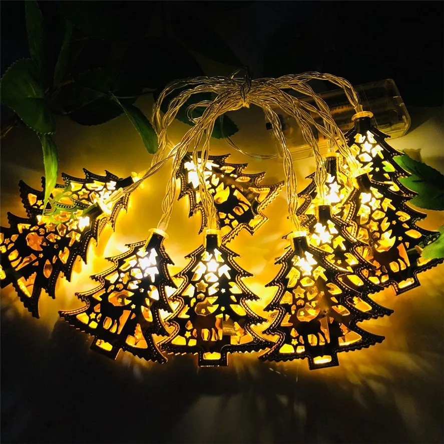 Новые огни для рождественской елки 1 шт. 10 светодиодов гирлянды батарейный блок