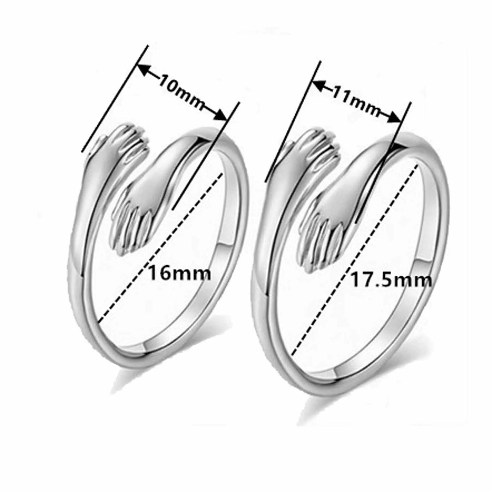 

Rings For Teen Girls Fashionable Love Embracing Couple Ring Opening Adjustable Ring Jewelry ringen voor vrouwen S1
