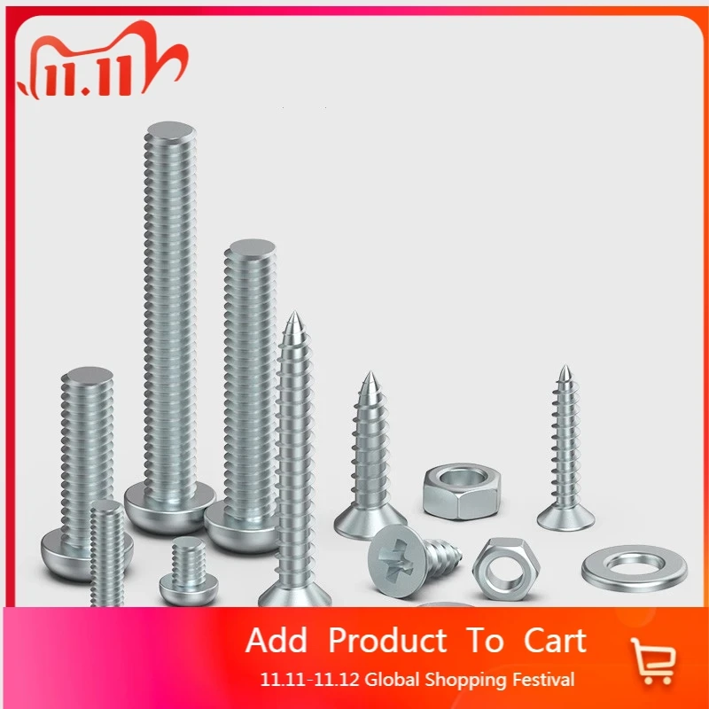 

Винт с круглой головкой и поперечной резьбой, ручной винт M2/M3/M4/M5/M6, Самонарезающий винт, домашний набор