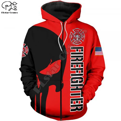 zip hoodie Новые мужские и женские толстовки с 3D принтом «я пожарный», забавные толстовки с капюшоном и изображением пожарного, модные толстовки для косплея с капюшоном и длинными рукавами на молнии - Цвет: zip hoodie