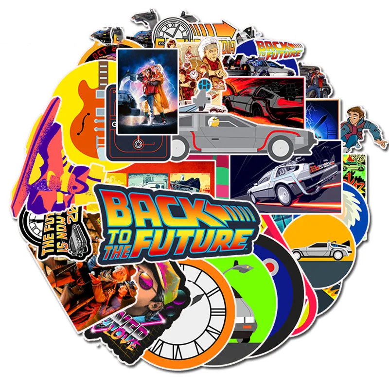 50pcs back to the future stickers for Car Styling Bike Motorcycle Phone Laptop Travel Luggage shark Sticker not repeat | Игрушки и хобби