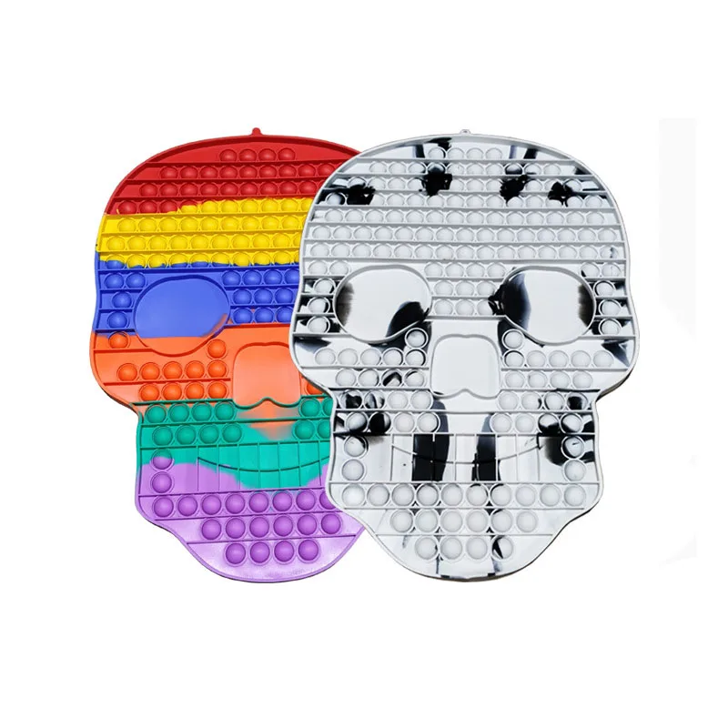 Big Fidget Toys Simple Dimple Push Bubble Anti Stress Kawaii Squishy Rainbow Skull Board Game Brinquedos Toys for Boys Fidgets