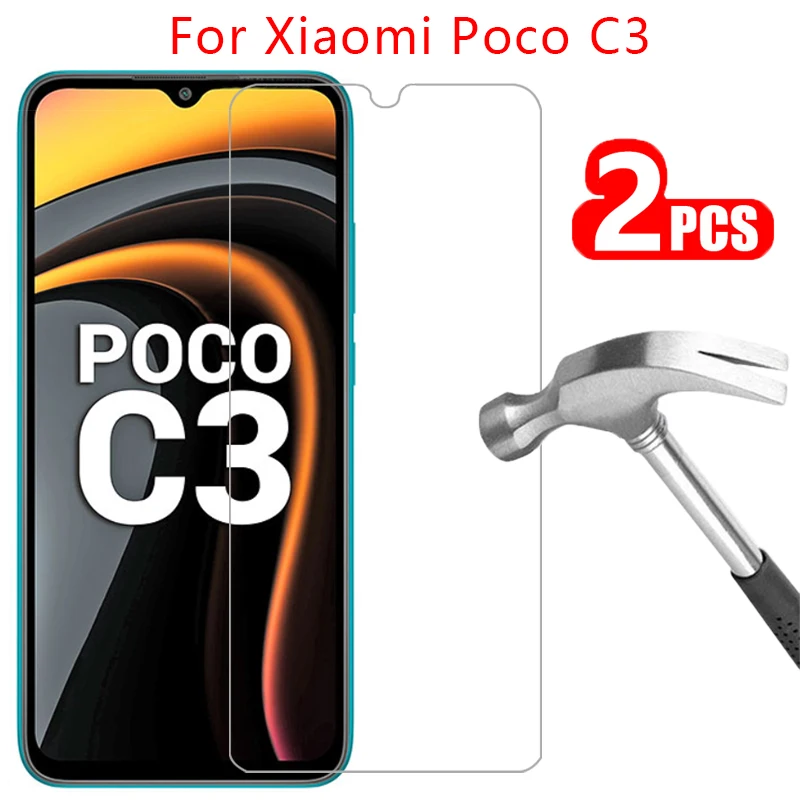 

protective glass for xiaomi poco c3 screen protector tempered glas on ksiomi pococ3 c 3 3c safety film xiomi xaomi xiami xiaomy