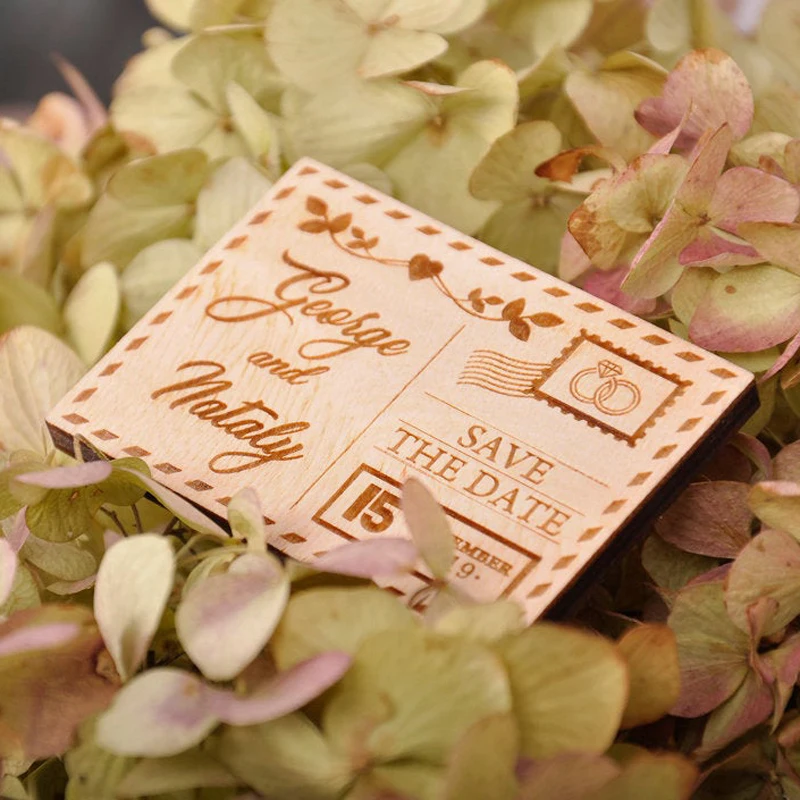 Календарь конверт сохранить дату магнит на заказ дерево свадебные подарки для