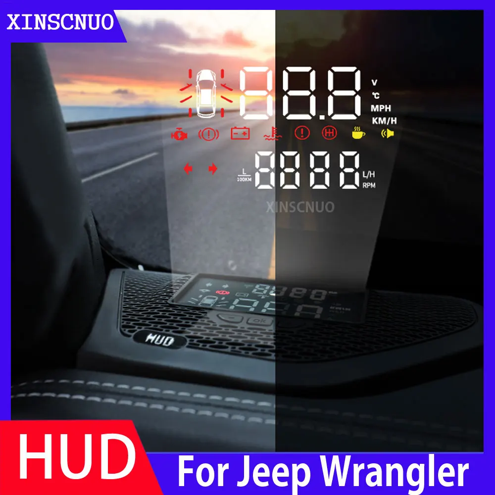 

Автомобильный Электронный проекционный дисплей HUD для Jeep Wrangler 2018 2019 2020 OBD проекционный дисплей HUD