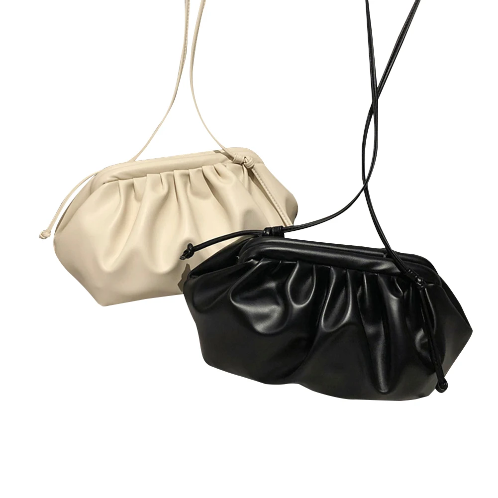

Women Leather Crossbody Bag, Simple Dumplings Messenger Bag Fashion Cloud Handbag Shoulder Bag