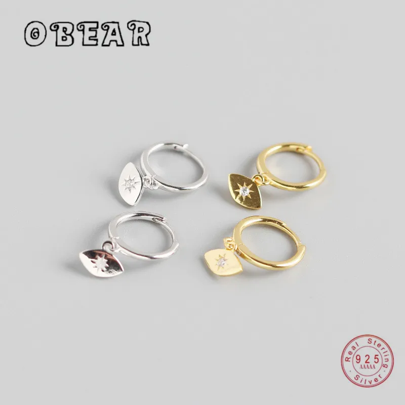 OBEAR 100% Стерлинговое Серебро S925 пробы геометрические серьги гвоздики в виде глаз
