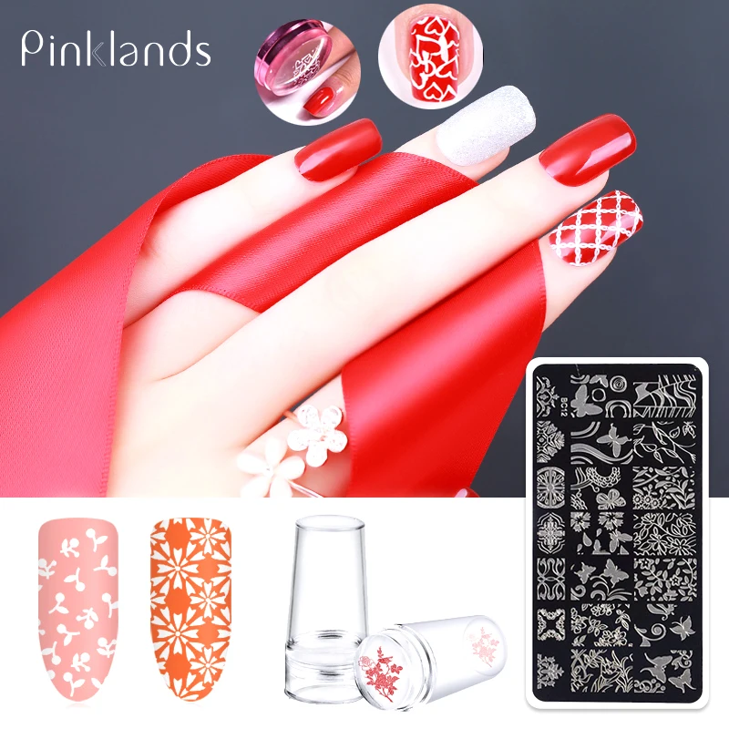 Пластины для стемпинга ногтей 1 шт. шаблоны трафареты с цветочным узором и листом