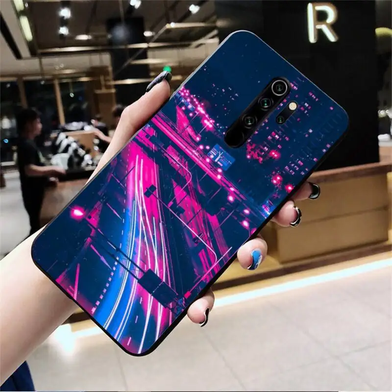 CUTEWANAN Neon Vaporwave City Новое поступление черный чехол для телефона Redmi Note 8 8A 8T 7 6 6A 5 5A 4 4X