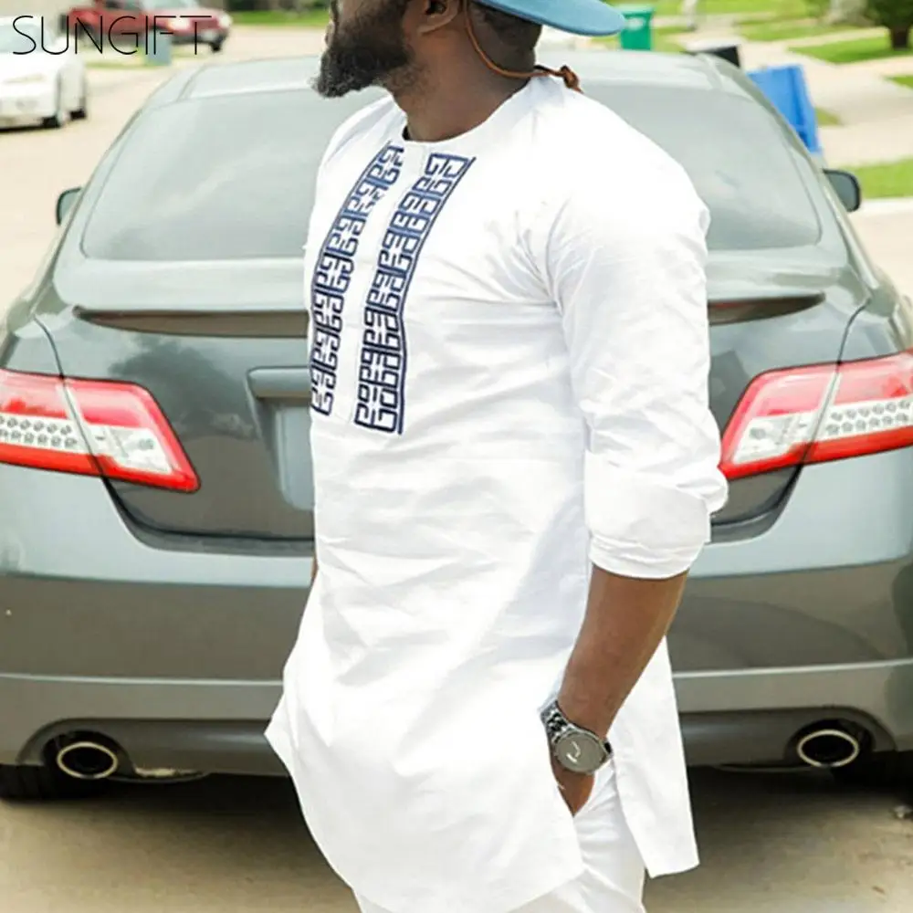 Мужской Топ в стиле Дашики SUNGIFT традиционная одежда африканском с длинными