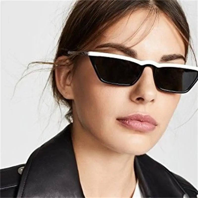 Узкие узкие солнцезащитные очки в оправе кошачий глаз 2020 модные дизайнерские