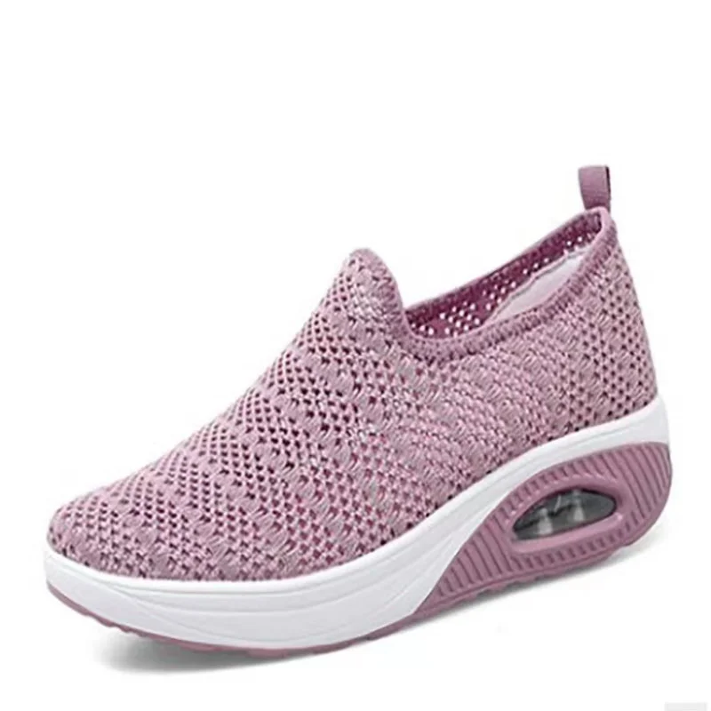 

Women Fashion Vulcanized Sneakers Platform Solid Color Flats Ladies Shoes Casual Breathable Wedges Ladies Walking Sneakers