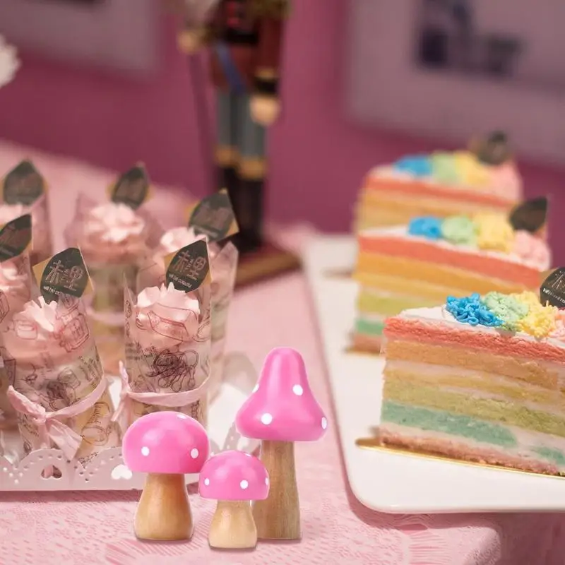 3 шт./компл. Мини Деревянный Гриб самодельное украшение Настольный деревянный