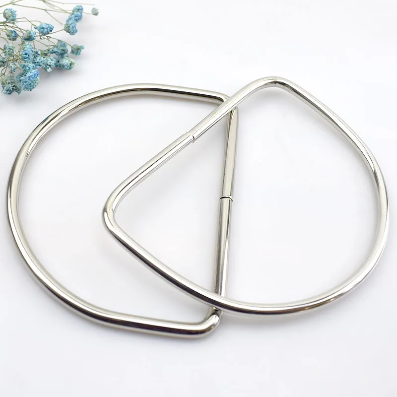 half circle silver 1 пара = 2 шт. Meetee сумки ручки металлические O D кольцо пряжки рамка сумочка кошелек плечевой ремень DIY Замена Кожа ремесло аксессуары - Цвет: half circle silver