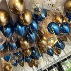 18 шт. золотистый синий конфетти металлик воздушных шаров из латекса, День рождения Декорации дети мальчик взрослого человека поставки 16 18 21st 30 40 50