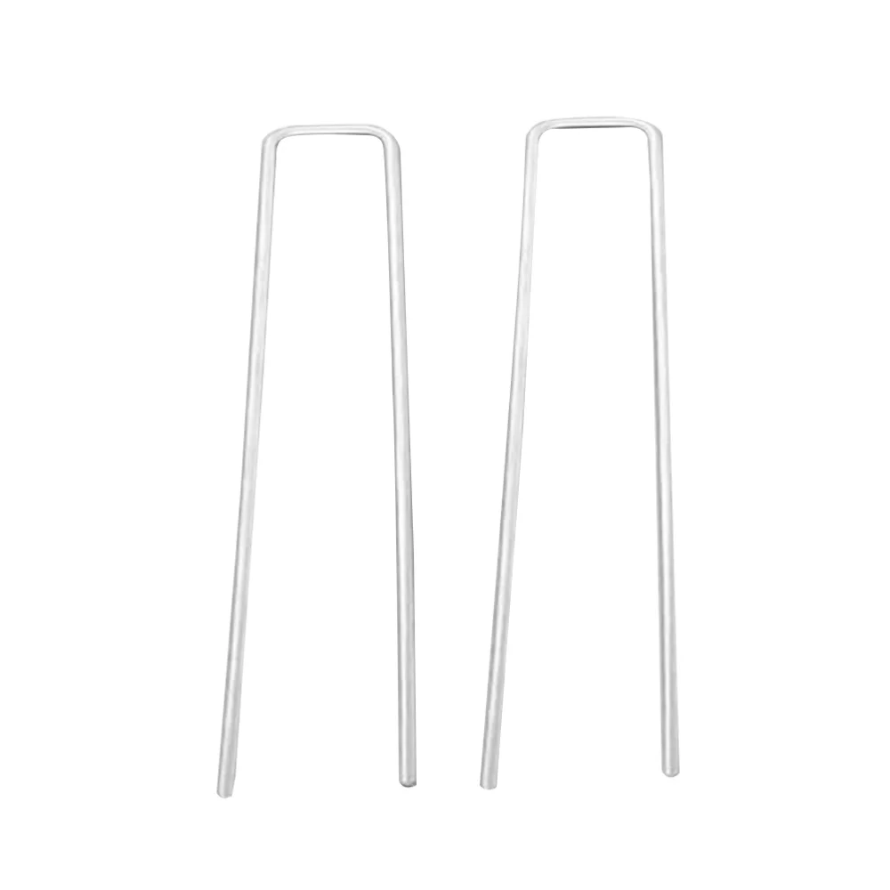 

100Pcs U-shape Galvanized Ground Nails Fixing Nails Lawn Gardening Nails for Home Outdoor (2.5mm x 40mm x 100mm)