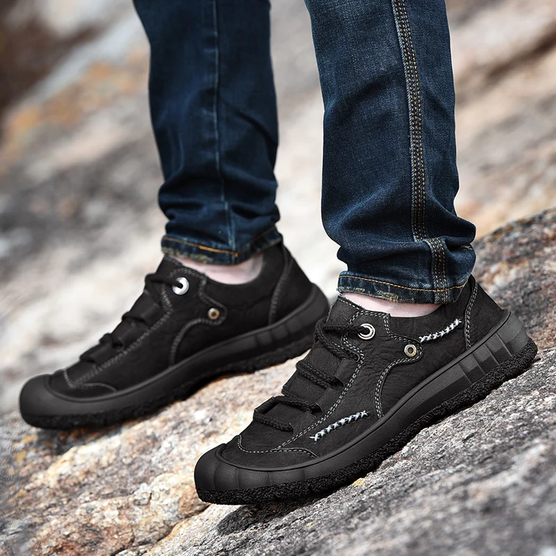 Мягкая мужская повседневная обувь кожаные лоферы ручной работы кроссовки из