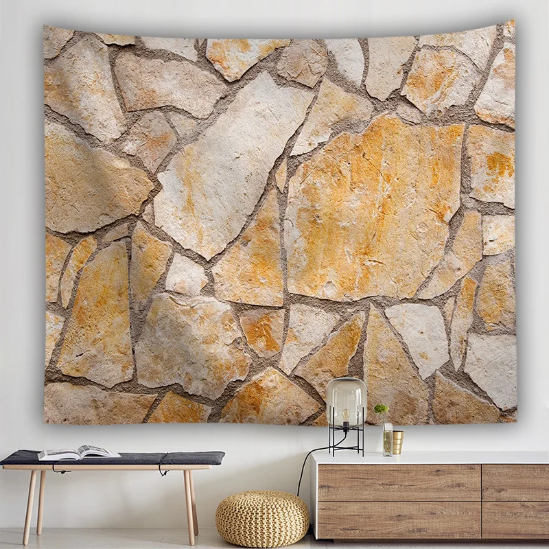 Retro Brick Background Wall Tapestry Sexy Women Line Draw Couple Love Blanket Hippie Skull Carpet Hanging Cloth Tapestries | Дом и сад