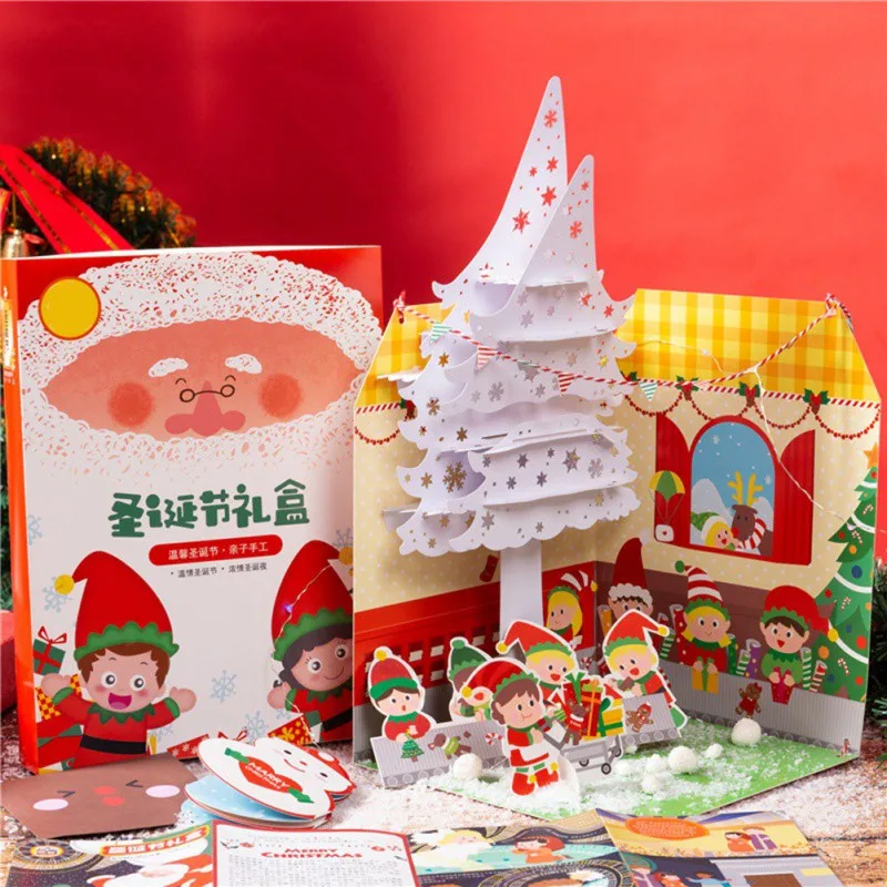 DIY Детский сад подарок ручной работы Рождественское украшение со светом для