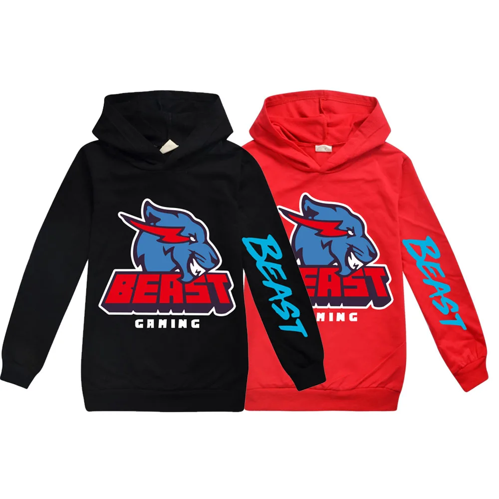 

Autumn Kids Mr Beast Lightning Cat hoodies Boys Long Sleeve T Shirt Children Sweatshirt Cotton Girls Tops Children Clothes 2-15Y