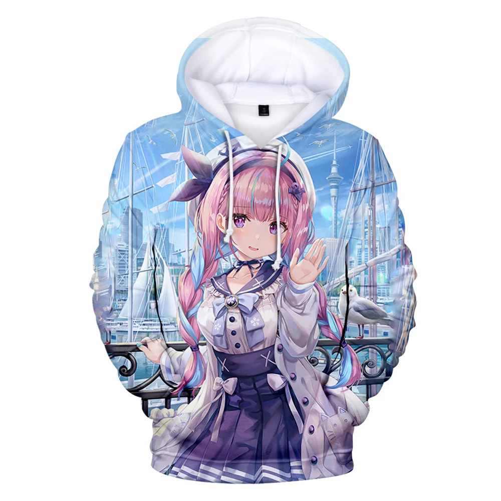 

Kawaii Boy girl kids HOLOLIVE VTuber minato aqua 3D Hoodie Men women Sweatshirts Anime Clothes Youthful Vitali Women-Clothes