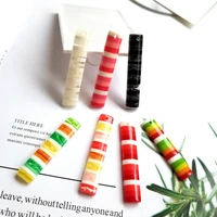 japanese and korean sweet and fresh acrylic earrings color stripes long earrings hand made diy earpiece accessories