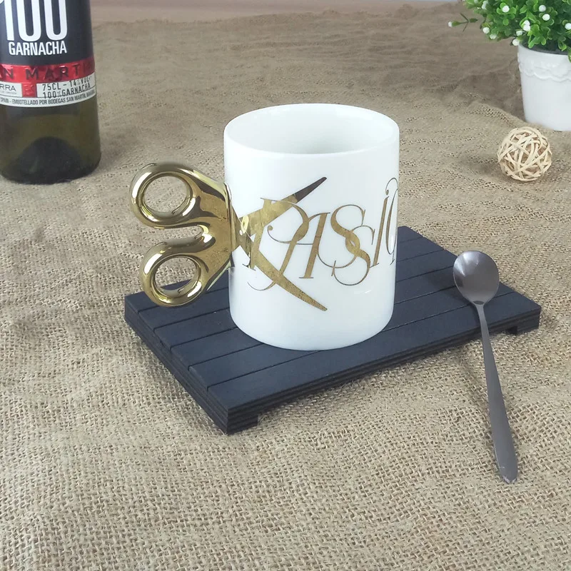1 шт. керамическая кружка с золотистой ручкой 6DZ258|ceramic cup|coffee cupscissors mug |