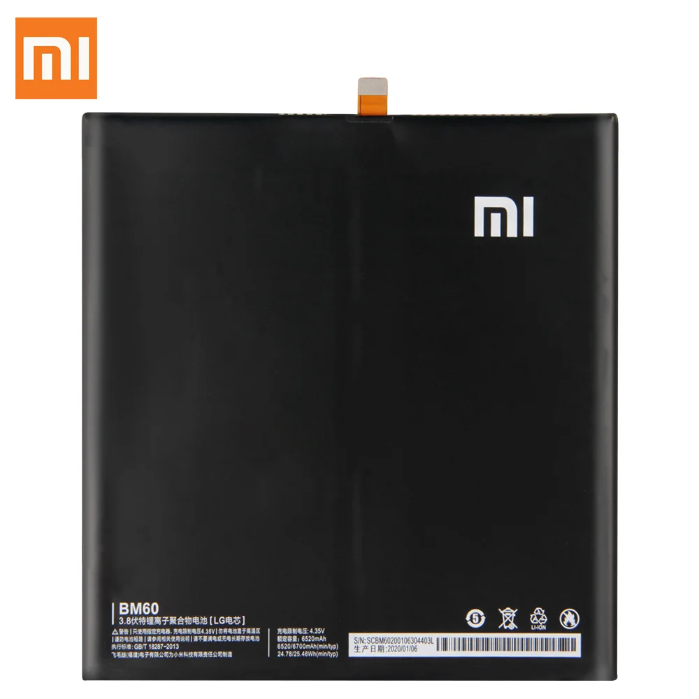 Оригинальный сменный аккумулятор XiaoMi BM60 для Xiaomi MI Mipad 1 A0101 100% Новый оригинальный